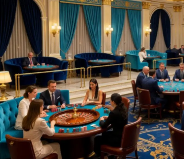 Casino Ventra játékzónái rulett-, blackjack-asztalokkal és játékgépekkel