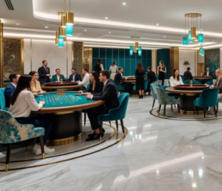 Modern kaszinó játéktér a Casino Ventra elegáns termeiben.