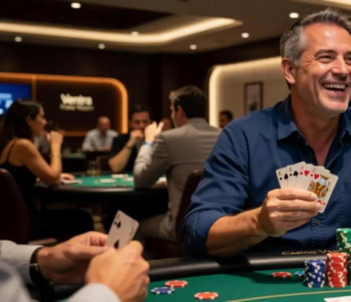 Vendégek pókerparti közben a Casino Ventrában